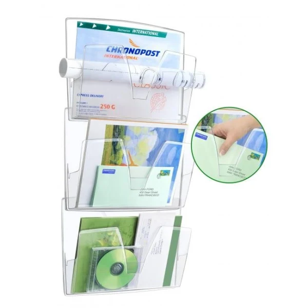 Nástenný panel na triedenie pošty číry sada 3ks 