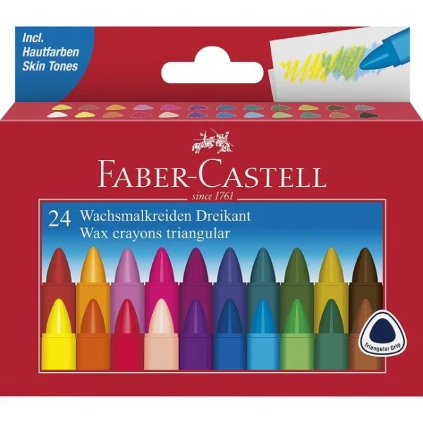 Voskovky triangular FABER-CASTELL, sada 24 ks 