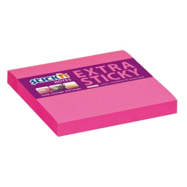 Samolepiaci bloček, 76x76 mm, neónovo ružový 