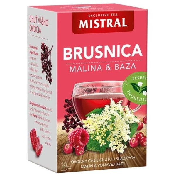 Čaj MISTRAL ovocný HB Brusnica, malina a baza čierna 40 g 